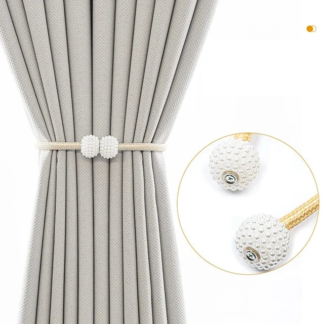 Curtain Clip Tie - Magnetic pearl ball Curtain Accessories