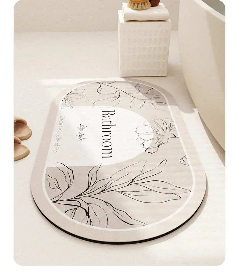 Bathroom Mat: Quick -Drying  Water-Absorbing Bath Mat  Non-Slip Mat - Scrollcart Qatar