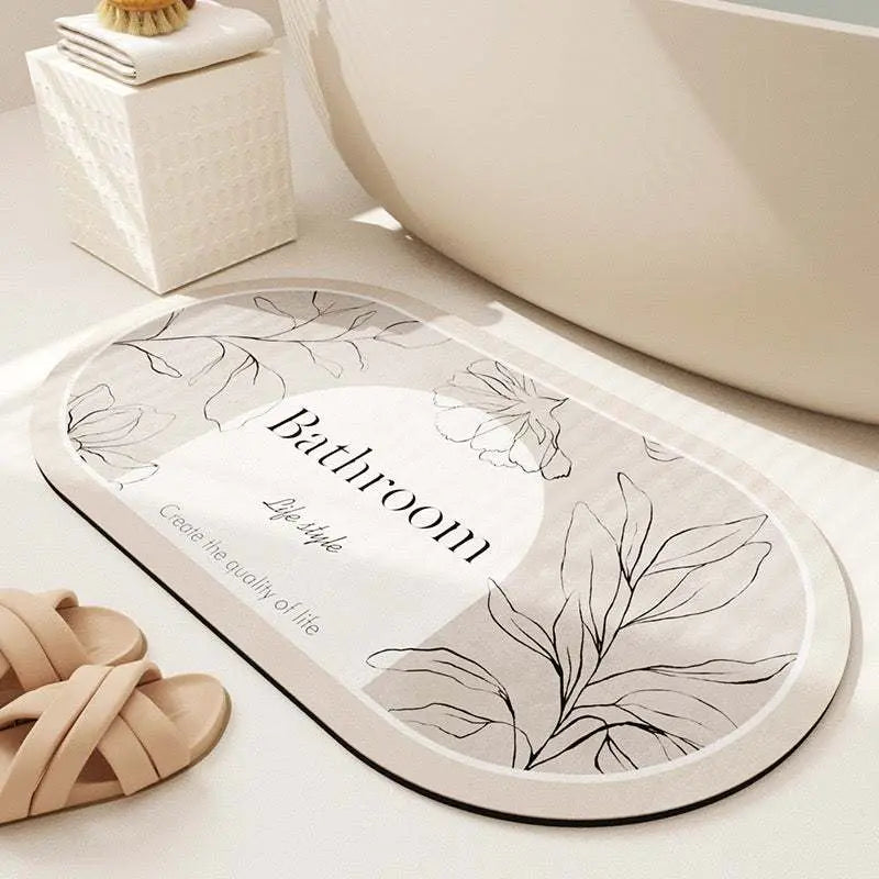 Bathroom Mat: Quick -Drying  Water-Absorbing Bath Mat  Non-Slip Mat - Scrollcart Qatar