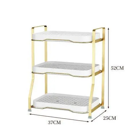 Multi - Layer Golden Kitchen Storage Drain Rack - Scrollcart Qatar