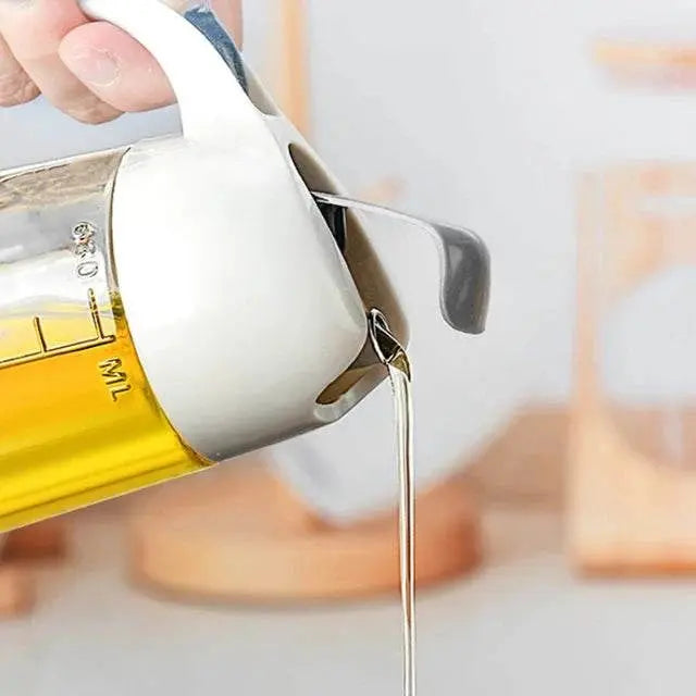 650 ML Kitchen Oil Glass Bottle with Automatic Lid - Scrollcart Qatar