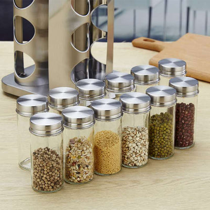 Rotatable Rack 12 Organizing Spice Glass jar - Scrollcart Qatar