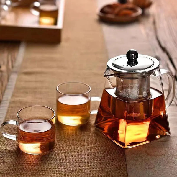 Heat Resistant Glass Teapot with Infuser – 500ml Borosilicate Glass Kettle for Herbal Tea Scrollcart Qatar 