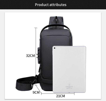 Secure Sling Backpack with USB Charging and Lock - Scrollcart Qatar