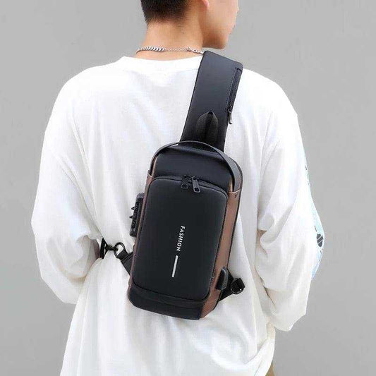 Secure Sling Backpack with USB Charging and Lock - Scrollcart Qatar