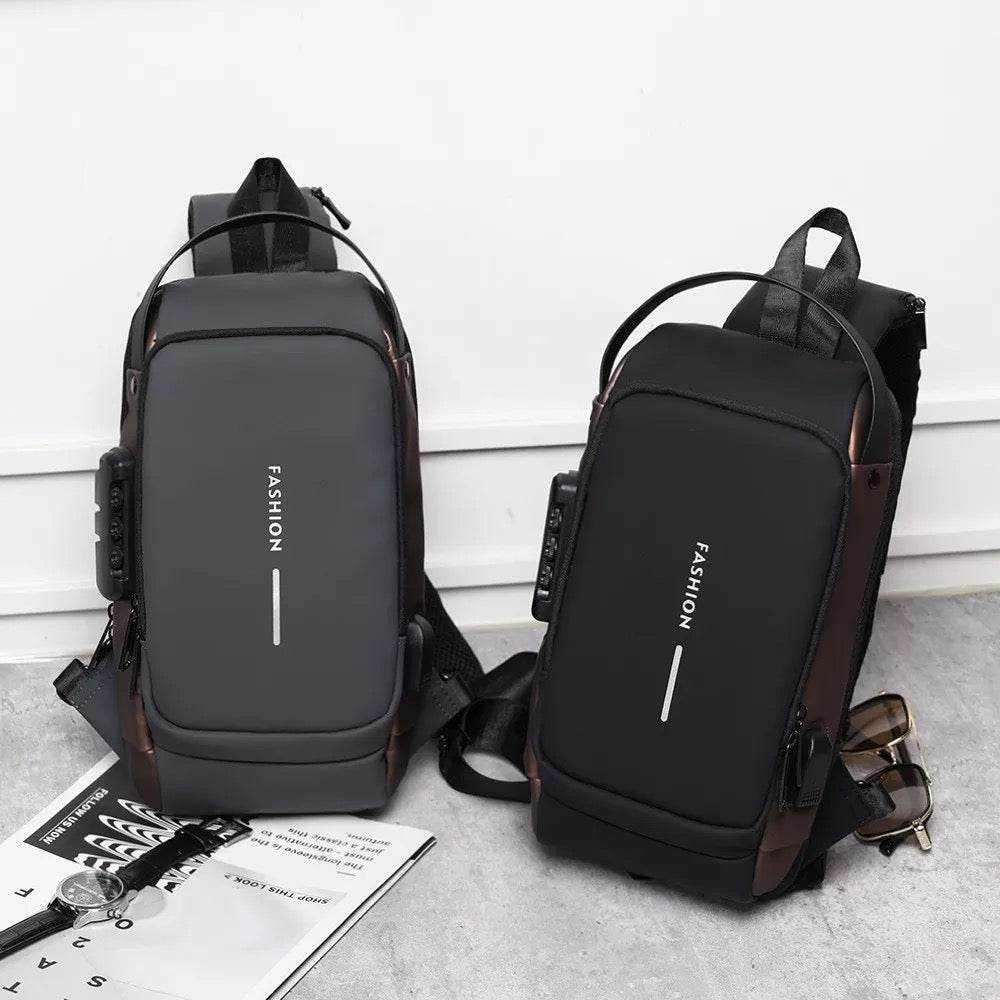 Secure Sling Backpack with USB Charging and Lock - Scrollcart Qatar