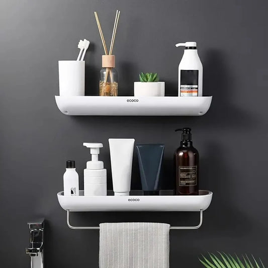 Wall Mount Punch-Free Bathroom Shelf - Storage Organizer