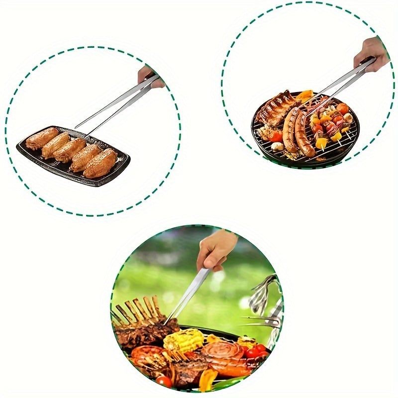 Stainless Steel Food Tongs: Versatile Kitchen Gadgets for Indoor and Outdoor Cooking - Scrollcart Qatar