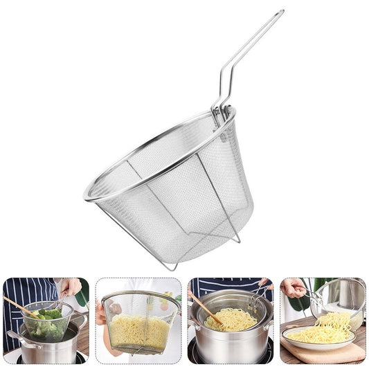 Stainless Steel Frying Basket Chip, Snack, French Fries Basket Holders for Home Kitchen| Restaurant - Scrollcart Qatar