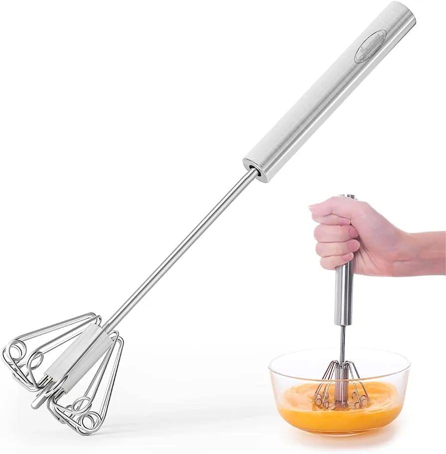 Stainless steel hand push Egg whisk - Scrollcart Qatar