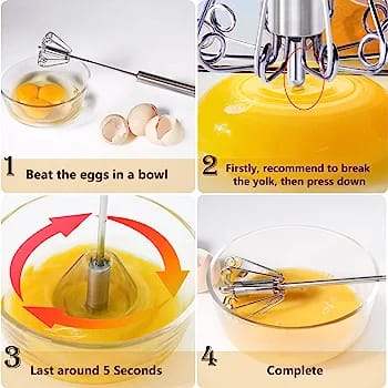 Stainless steel hand push Egg whisk - Scrollcart Qatar