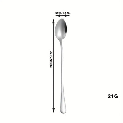 Stainless Steel Long-Handled Iced Tea Spoons, Perfect for Coffee and Ice Cream 7.8-Inch - Scrollcart Qatar