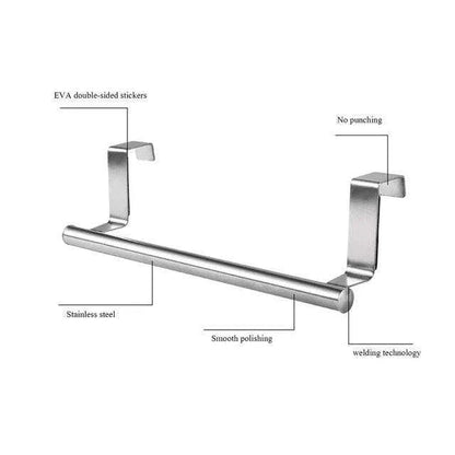 Stainless Steel Towel Rack for Bathroom, Towel Bar, Hanging Holder, Kitchen Cabinet, Shelf Hanger - Scrollcart Qatar