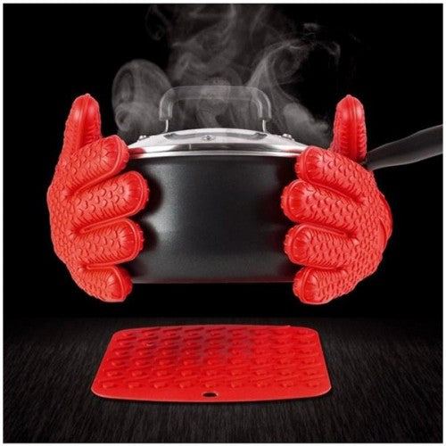 Ultimate Heat-Resistant Silicone Cooking Gloves - Cooking Essential - Scrollcart Qatar