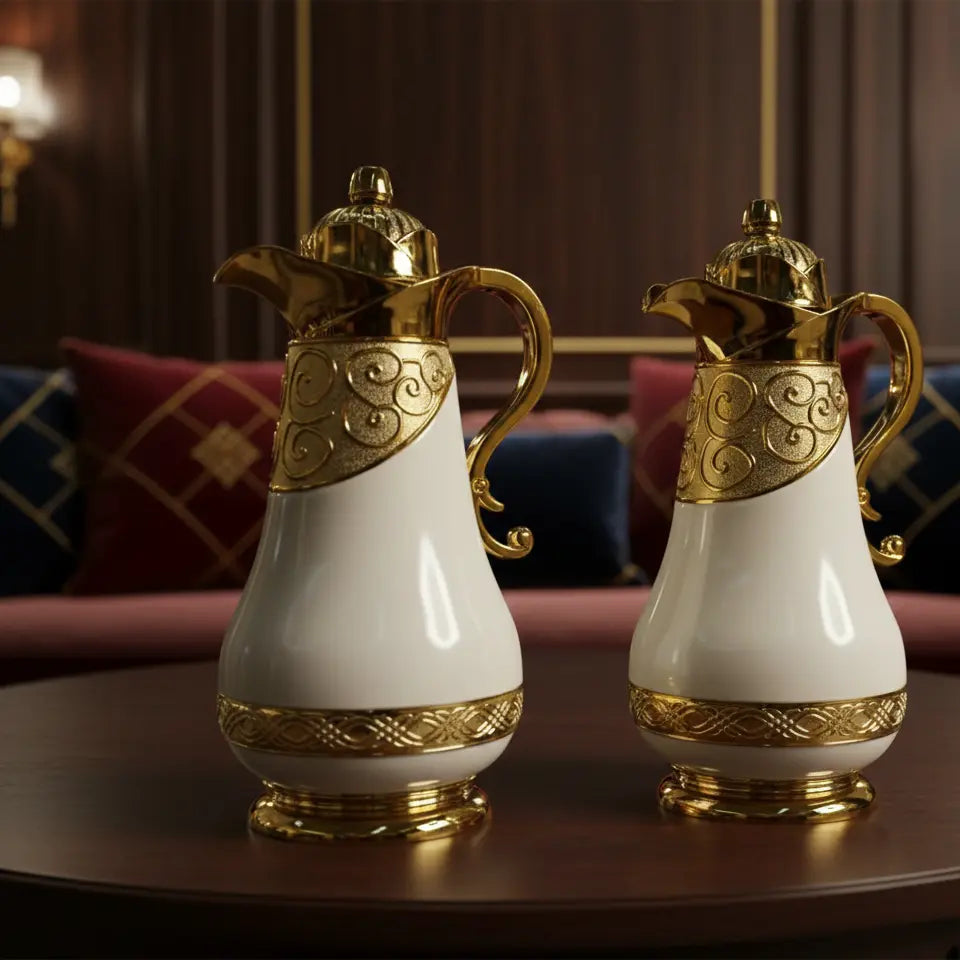 Luxury Marble & Gold Vacuum Flask 1L Price Doha Qatar 