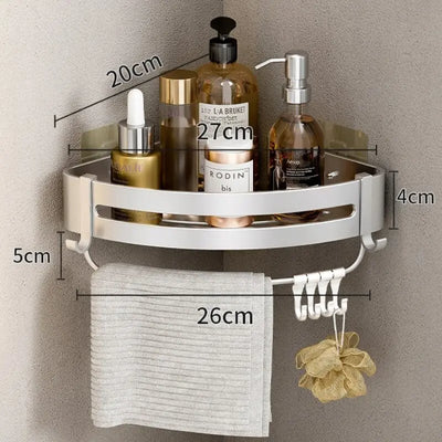 Bathroom Corner Shelf: Wall Mounted, Soap Dish Shower Shelf Shampoo Holder. - Scrollcart Qatar