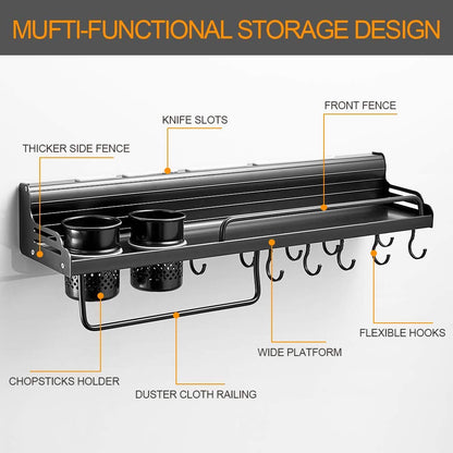 Wallmounted Utensils Shelf Storage Rack - Scrollcart Qatar